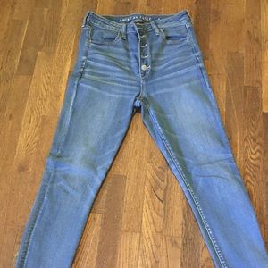 American eagle high rise button up jeans